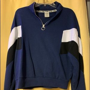 Pink quarter zip sweat shirt